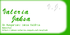 valeria jaksa business card