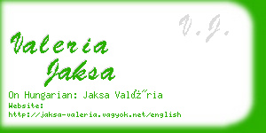 valeria jaksa business card